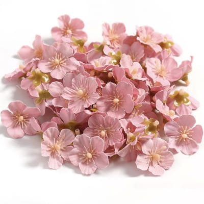 50 stuks kunstbloemen, kersenbloesem, bloemhoofddecoratie, met een diameter van 2,5 cm, kunstbloemen, kleurrijke mini-zijden bloemen, voor doe-het-zelf knutselen, bruiloft, boeket, huis,