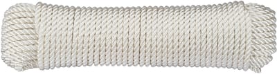PA-koord 6 mm, 3-strengs geslagen, witte thermoharder, UV-gestabiliseerd, 30 m lang