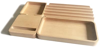 Dailygoods- Bureauorganizer Houten - Telefoonstandaard - Pennenhouder - Brievenbak - Set van 4 - Ondersteuning voor kantoorartikelen - Tafelorganizer