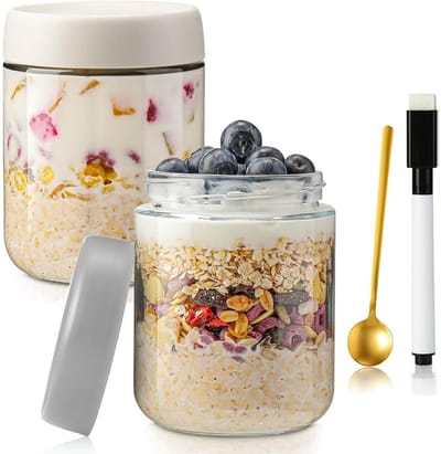 DailySupplies® Overnight Oats Potjes - Mason Jar - Meusli Beker met Deksel