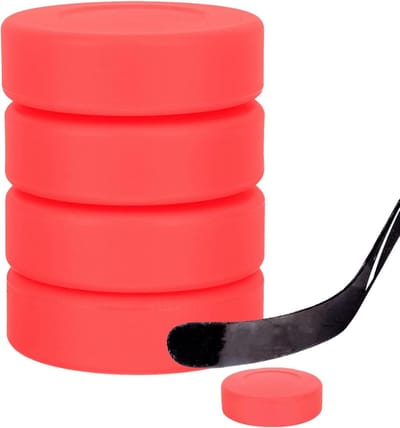 Hockey training pucks - Oefen schijven - Sport training - Duurzaam rubber en PVC - 4 stuks - Zwart
