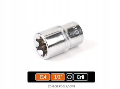 Dopsleutel TORX E14 1/2" CRV Staal - Teger