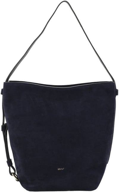 abro schoudertas Leather Suede Hobo Bag Cosmo Navy donkerblauw