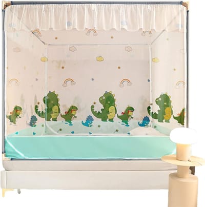 Klamboe Tent - Muggennet Bed - Bescherming tegen insecten - Zelfstaand ontwerp - 2m/6.6ft - Dinosaurus