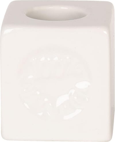 Clayre & Eef Tandenborstelhouder 4x4 cm Wit Keramiek