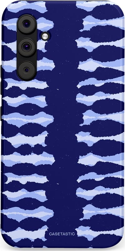 Casetastic Hoesje Geschikt voor Samsung A54 (5G) - Stijlvolle Beschermende Duo-layer Case - Golven in blauw