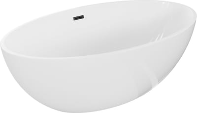 Mexen Nike vrijstaande badkuip 175 x 100 , wit, zwarte overloop - 54071751000-70