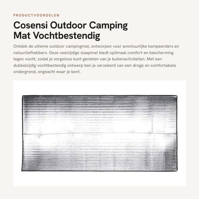 Dailygoods- Campingmat Dubbelzijdig Vochtbestendig - Opvouwbaar - Lichtgewicht - Draagtas - Perfect voor Kamperen/Picknicken - Bescherming tegen Vochtig Gras - Slaapmatje