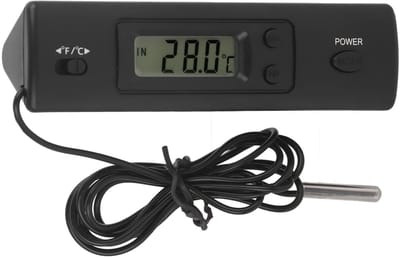 Allecto - Elektronische Temperatuursonde - Digitale Temperatuurmeter - Hoge Nauwkeurigheid - Bedraad - LCD-display - Voor Koelkast met Vriesvak - C...