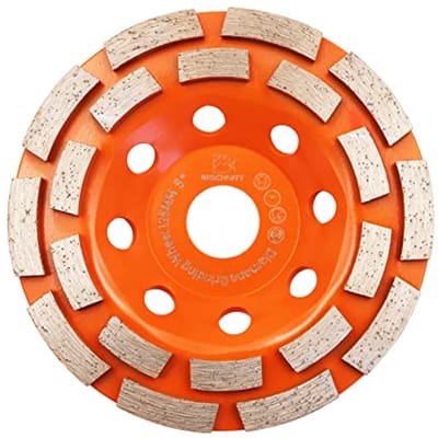 Haakse slijper schijf - Diamant dubbele rij - Slijpen polijsten reinigen - Voor steen beton - 125 mm - Zilver