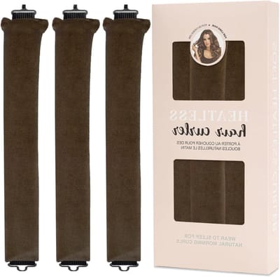 Allecto Plus - 3 stuks Haarrollers voor Heatless Curling - Geen warmte nodig - Overnacht Krullen - Lang Haar - Bruin-doos