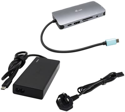 i-Tec - USB-C Metal Nano Dock - HDMI/VGA met LAN - 77W Oplader – Aluminium – 100W Power Delivery – Universeel Docking Station