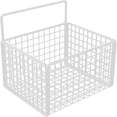 Wandgemonteerde opbergmand Zonder boren Zelfklevende metalen draad hangmand voor keuken voorraadkast White white
