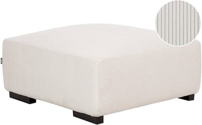 LUNGO - Ottomaan - Gebroken wit - Corduroy
