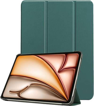 Hoesje - Geschikt voor Apple iPad Air M3/M4 (2025/2026) - 11 inch - Dun & Stevig - Trifold Bookcase - Hard Cover - Hardcover Book Case - Tablet Hoes - Donkergroen