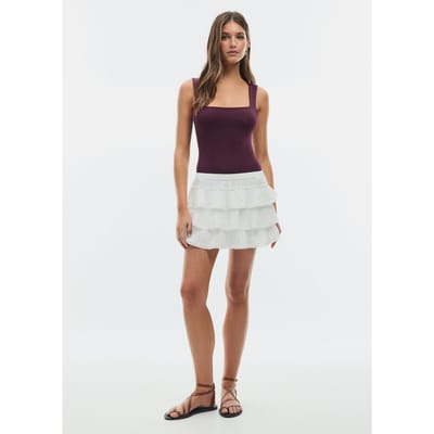 Stradivarius Body polyamide vierkante halslijn  Donkerpurper XL
