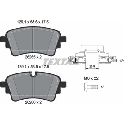 Remblokset TEXTAR 2626501, achter
