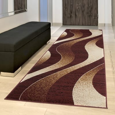 Tapiso Dream Tapijt Loper Woonkamer Slaapkamer Bruin Abstract Interieur Woonsfeer Duurzaam Praktisch Hoogwaardig Maat -  80 x 250 cm