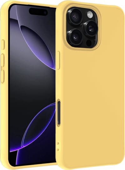 Hoesje - Geschikt voor Apple iPhone 16 Pro - Sterk & Shockproof - Siliconen Case - Hoes Cover - Telefoonhoes - Geel