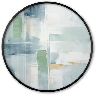 Poster in lijst Rond - Fotolijst 60x60 cm - Posters - Verf - Moderne kunst - Abstract - Grijs - Ronde posterlijst zwart - Decoratie - Wanddecoratie woonkamer - Muurdecoratie slaapkamer
