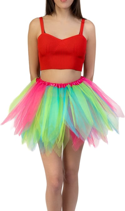 KIMU® Tutu Roze Regenboog Tutu Rokje - Maat 110 116 128 134 140 - Eenhoorn Unicorn Ballet Turnen Gekleurde Tule Rok Petticoat Festival