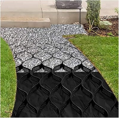 Bodemrooster - Grindstabilisator Geo-rooster - Oprit Tuin Schuur - Snijdbaar En Opvouwbaar - 51 cm Hoog - Zwart