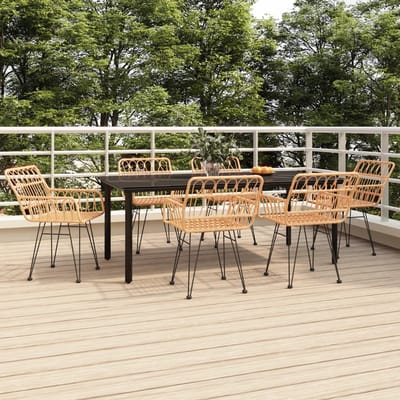 vidaXL - 7-delige - Tuinset - poly - rattan