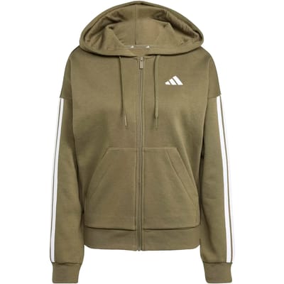 Adidas Essentials 3 Stripes Fleece Sweatshirt Met Rits Groen XS / Regular Vrouw