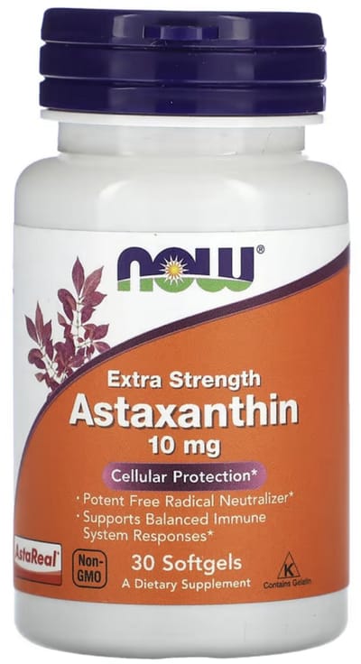 Now Foods Astaxanthin 10mg (30 softgels) Unflavoured - Vitaminen, mineralen & gezondheid - Kruiden