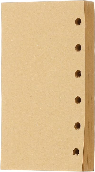 Vul je 6-ringige ordner aan met onbedrukt kraft papier, navulbladen en losse vellen, 80 vel in beige