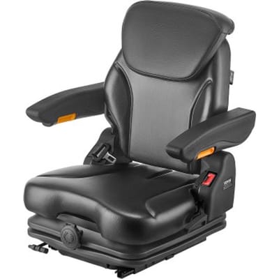 VEVOR Universele Heftruckstoel 540x600x670 mm, Verende Tractorstoel, Tractorstoel, Heftruckstoel, Veilige neerklapbare stoel, Grasmaaierstoel voor Skid Steer Loader, Bulldozer