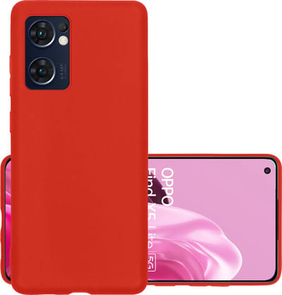 Hoesje - Geschikt voor OPPO Find X5 Lite - Sterk & Shockproof - Hoes Cover - Siliconen Case - Rood