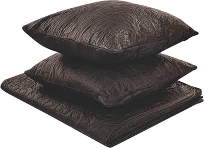 RAYEN - Plaid met kussens - Bruin - 140 x 210 cm - Polyester