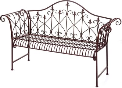 Metalen Tuinbank 2 Zits Roestlook Bruin 150 cm Decoratief Buitenbankje