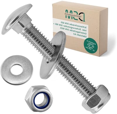 Slotschroeven Set - Borgmoer Schroeven - Hout Metaal Bouw - Roestvrij Staal A2 - M10 x 120 mm - Zilverkleurig