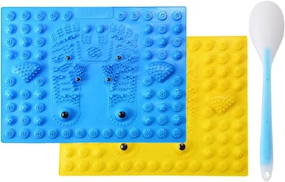 Voetdrukpunt Massager - Voetreflexologie Mat - Voetpijn Verlichten - Met 6 Magneten - 39 x 28 x 2 cm - Grijs