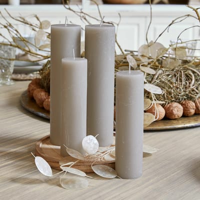 LOBERON Kaars set van 4 Avinal taupe