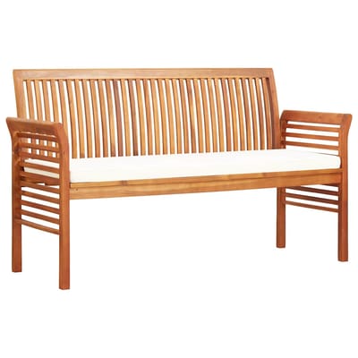 vidaXL - Tuinbank - 3-zits - met - kussen - 150 - cm - massief - acaciahout