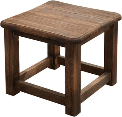 Massief Houten Kruk - Voetbank Opstapje - Extra Zitplaats - Robuuste Structuur - 30x30x30cm - Natuurlijk