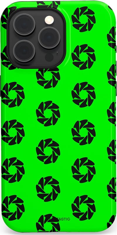 Casetastic hoesje geschikt voor Apple iPhone 15 Pro Max - MagSafe - Dubbellaagse bescherming - Neon Groene Cirkels - Fashion Case - Groen Zwart