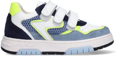 Braqeez 426175-421 Jongens Lage Sneakers - Blauw - Leer - Klittenband
