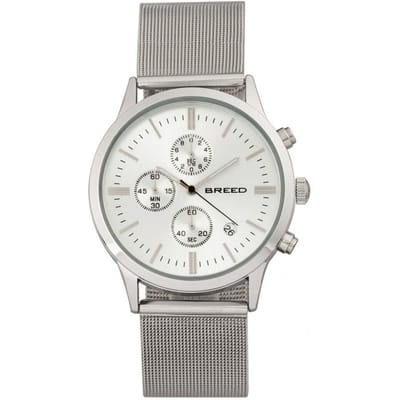 Breed Espinosa chronograaf mesh-armband horloge met datum