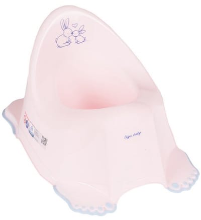 TEGA - Plaspot - Antislip potje roze met konijntjes - zindelijkheidstraining - kunststof potje - melodie potje - toilet - potje