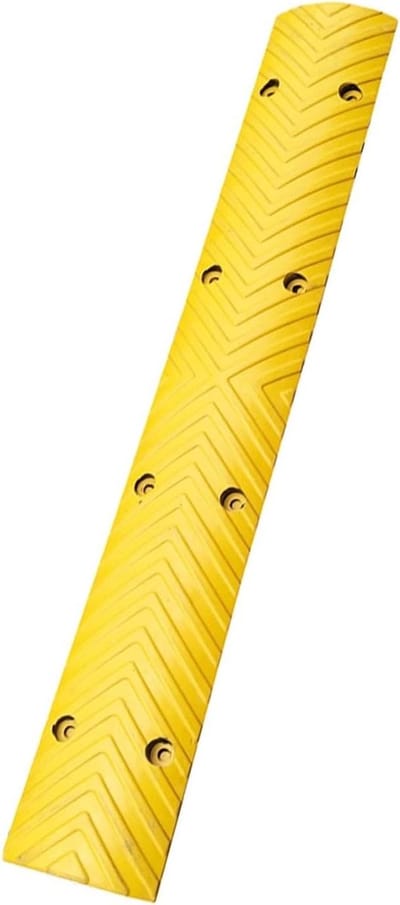Rubberen Verkeersdrempel - Modulaire Drempel - Snelheid Verminderen - Hoge Draagkracht - 39.37 inch - Zwart Geel