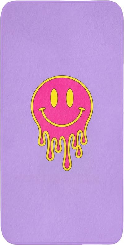 WC mat 60x120 cm - Antislip - Smiley - Drip - Neon - Toiletmat - Vloermat - Douchemat - Toilet tapijt - Toiletmatten