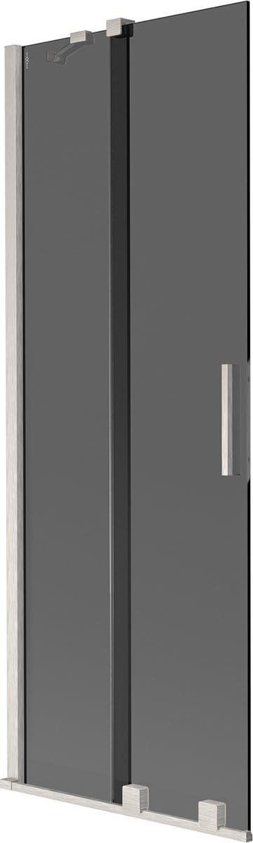 Mexen Velar badwand met 2 schuifdeuren 70 x 150 , grafiet, geborsteld nikkel - 896-070-000-41-97
