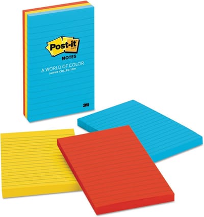 Post-it Ultra Color Notitieblok 10,2 x 15,2 cm - 100 vellen in bonte kleuren