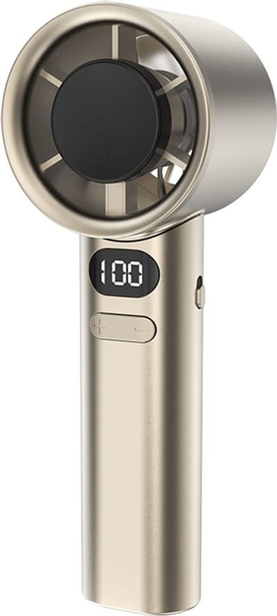 Draagbare airconditionerventilator - Mini handmodel - USB oplaadbaar - Windsnelheidsregeling met 120 niveaus - Goud - Ventilatoren - Persoonlijke Koeling - Draagbare Zakventilator - Handventilator oplaadbaar - Kleine Ventilator Oplaadbaar