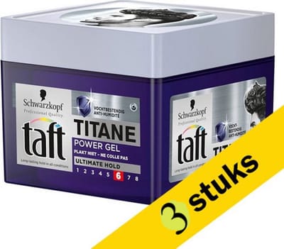 Taft Men Power Gel Titane stuks 3 x 250 ml oude versie