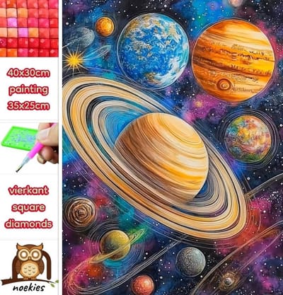 40x30cm Diamond Painting planeten (vierkant) nr 202